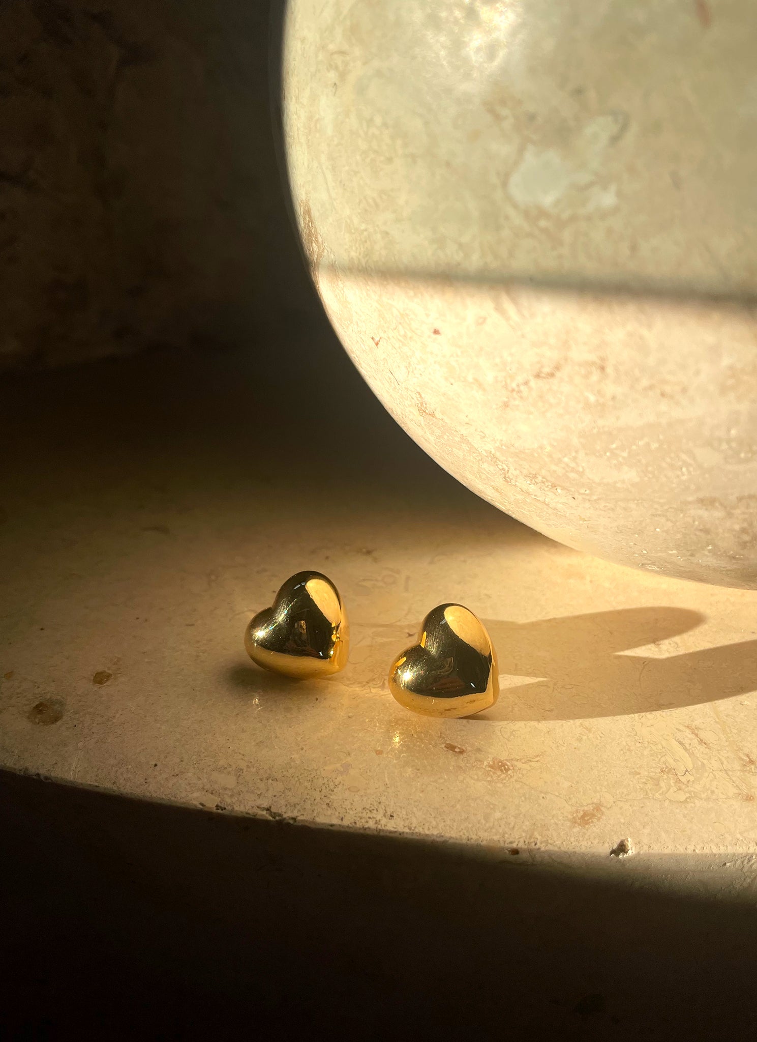 Gold Heart Earrings - LETRA