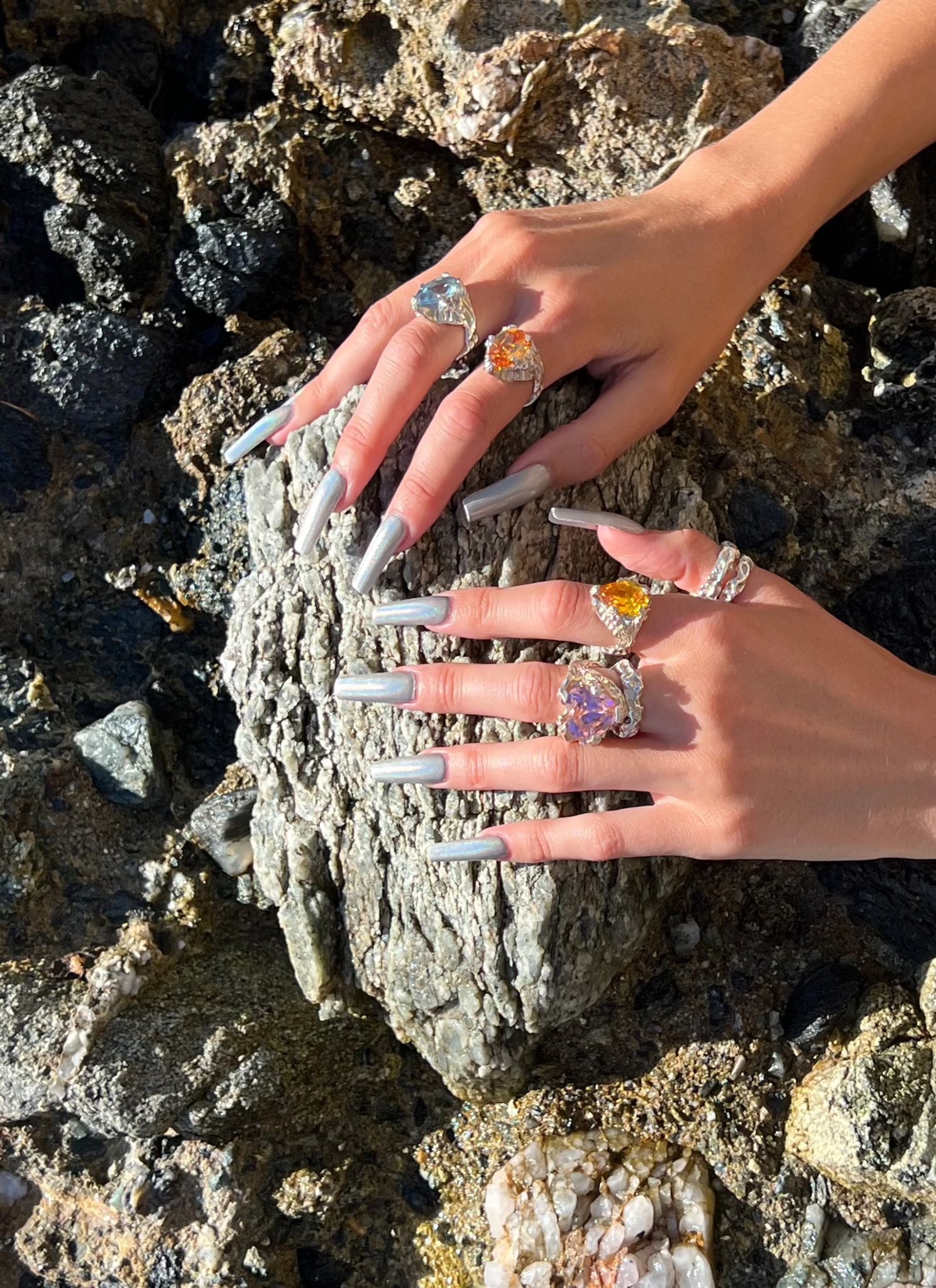 MOLTEN YELLOW PEAR CUT RING