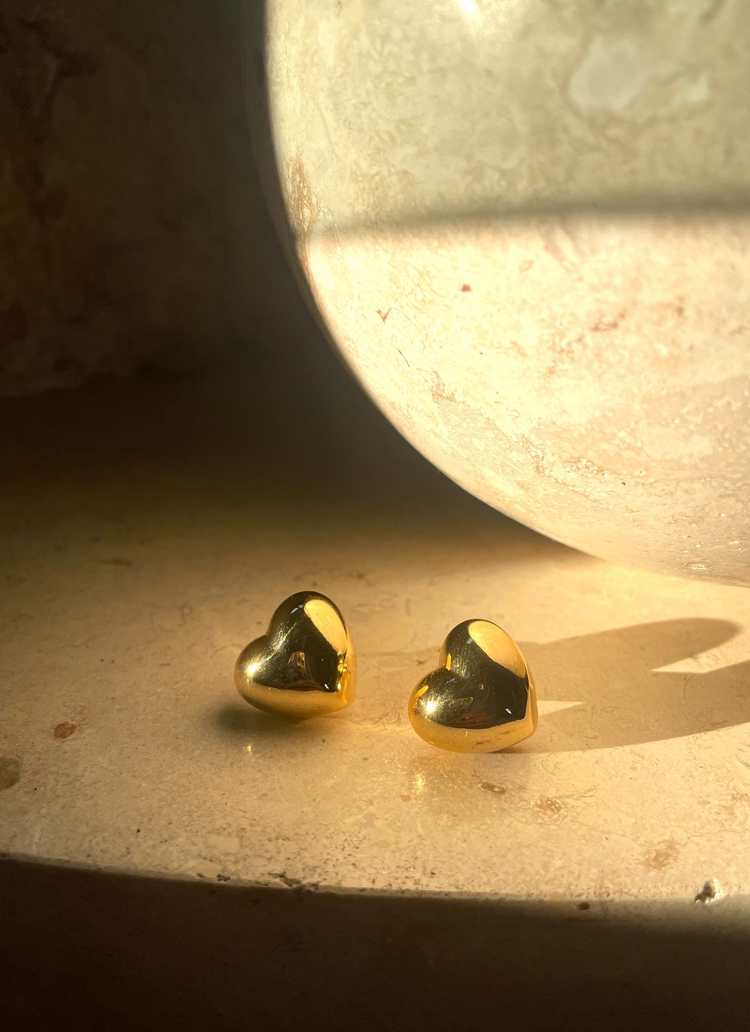 Gold Heart Earrings - LETRA