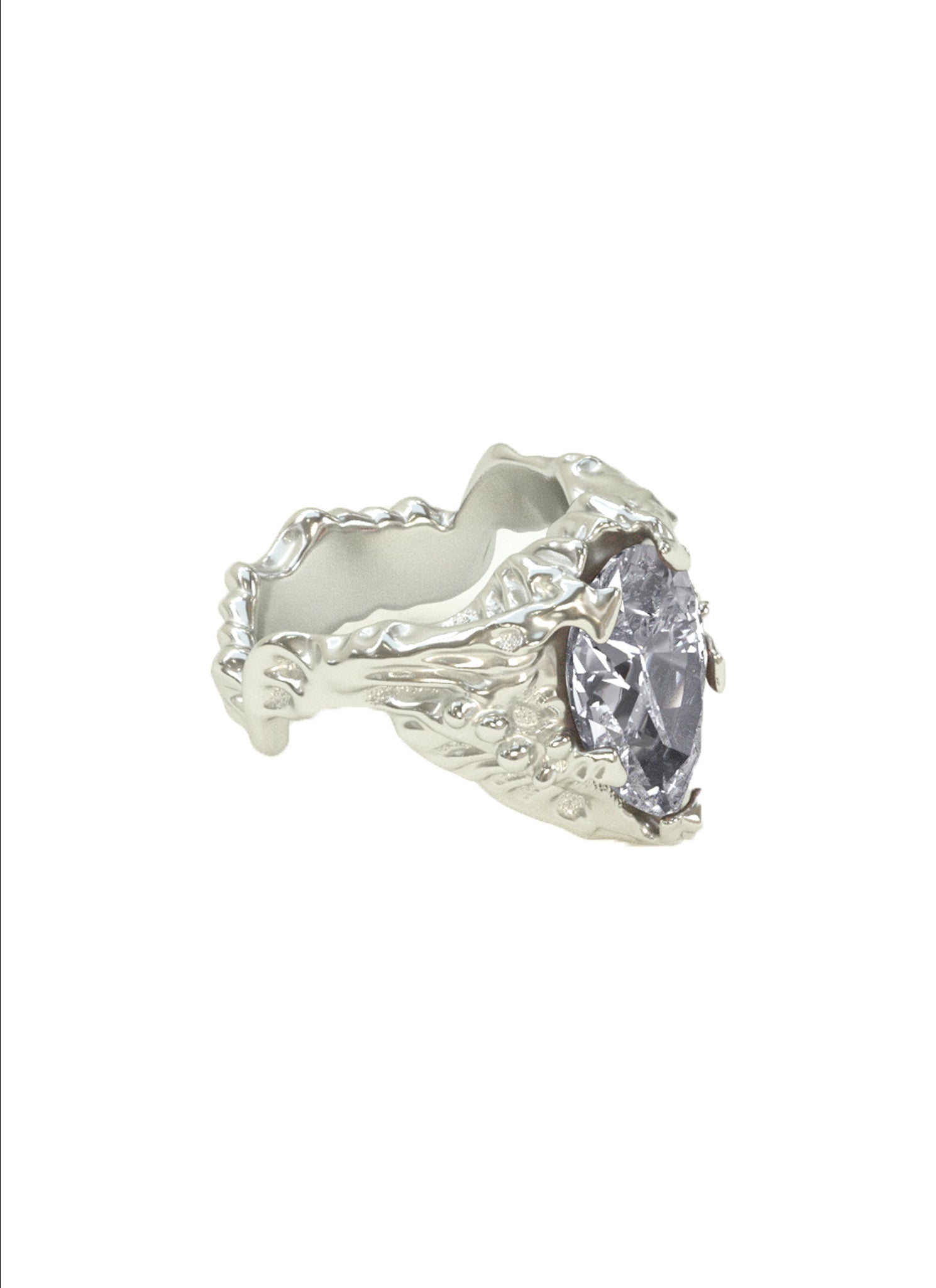 MOLTEN CLEAR PEAR CUT RING - LETRA