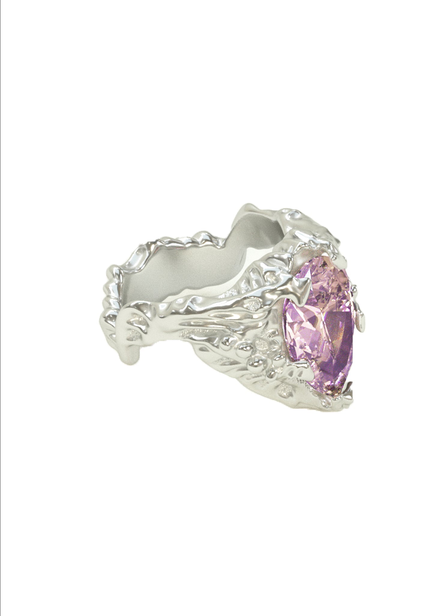 MOLTEN PINK PEAR CUT RING - LETRA