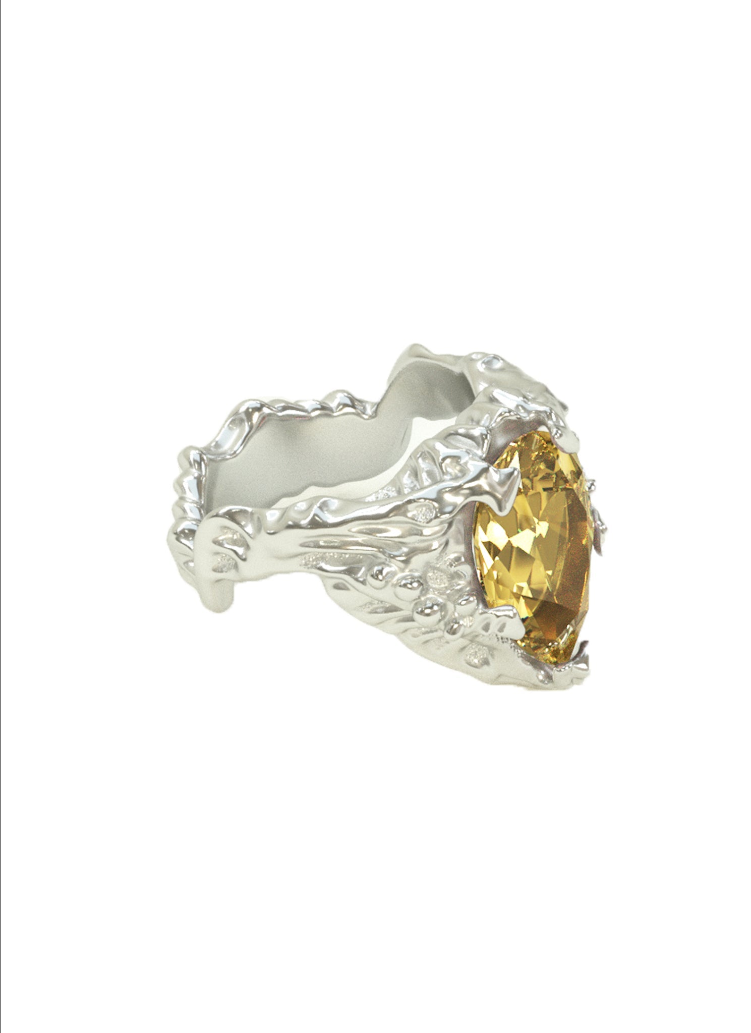 MOLTEN YELLOW PEAR CUT RING - LETRA
